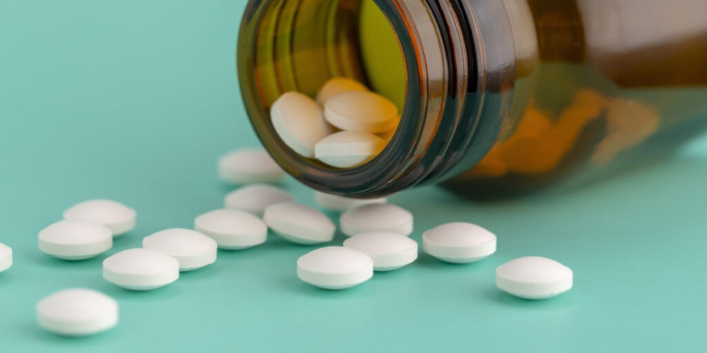 Prescription drugs in a pill bottle